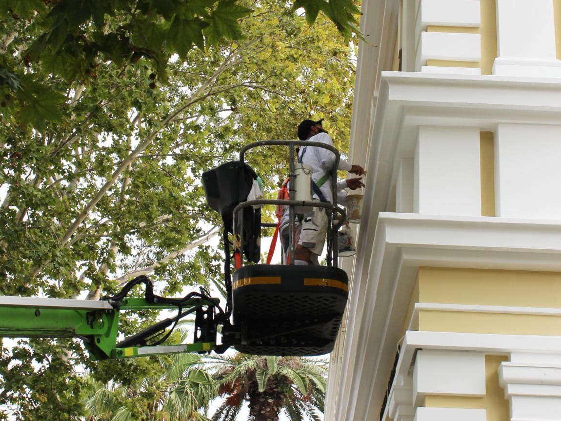 Elevated work platform painting works Premier Painting